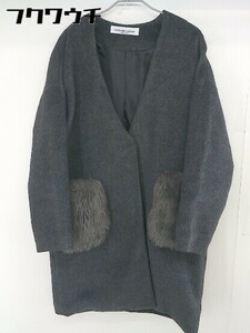 ◇ natural couture ナチュラルクチュール NICE CLAUP ナイスクラップ 長袖 コート サイズF グレー系 レディース