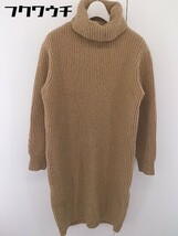 ◇ UNITED ARROWS ユナイテッドアローズ タートルネック 長袖 膝丈 ニット ワンピース キャメル レディース_画像2