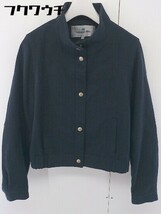 ◇ Viaggio Blu ビアッジョブルー スタンドカラー 長袖 ジャケット サイズ2 ネイビー レディース_画像1