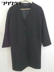 ■ chocol raffine robe ショコラ フィネ ローブ 長袖 ノーカラー コート サイズF ブラック レディース