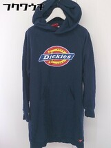 ◇ Dickies ディッキーズ 長袖 膝丈 パーカー ワンピース サイズM ネイビー レディース_画像1