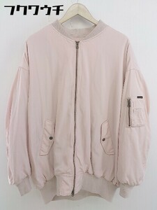 ◇ Another Edition UNITED ARROWS ビッグシルエット 長袖 MA-1 ジャケット ブルゾン サイズM ライトピンク レディース