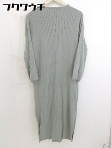 ◇ natural couture NICE CLAUP 長袖 ロング ワンピース サイズF グリーン系 レディース