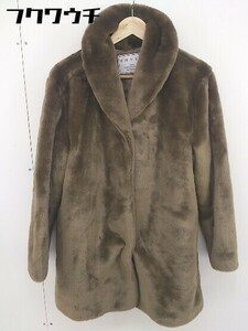 # ENVYM Anne Be fake fur long sleeve coat size F Brown lady's 