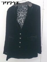 ◇ LE CIEL BLEU ルシェルブルー シルク混 ベロア 長袖 テーラードジャケット サイズ38 ブラック レディース_画像1