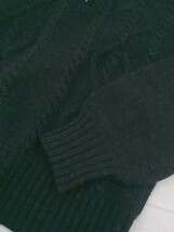 ◇ MIZUNO GOLF ミズノ ケーブル編み ハーフジップ 長袖 ニット セーター サイズL ブラック系 レディース_画像6