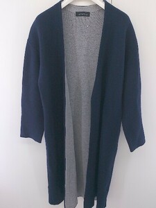 ◇ green label relaxing UNITED ARROWS 長袖 ロング ニット カーディガン ネイビー レディース