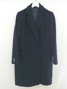 * JOURNAL STANDARD relume double button wool long sleeve Chesterfield coat size M navy lady's 