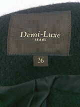 ◇ Demi-Luxe BEAMS デミルクス ビームス ウール混 長袖 ノーカラーコート サイズ36 ブラック レディース_画像4