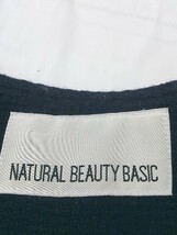 ◇ NATURAL BEAUTY BASIC フェイクファー 長袖 ノーカラー コート サイズL ネイビー レディース_画像6