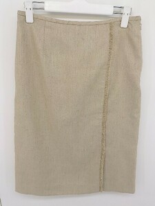 * MICHEL KLEIN Michel Klein Zip up knees height tight skirt size 38 beige lady's 