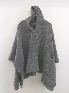 * URBAN RESEARCH ROSSO rosso knitted with a hood .- poncho size F gray lady's 