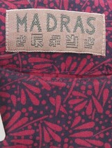 ◇ ◎ madras マドラス 総柄 七分袖 ミニ チュニック ワンピース レッド系 ブルー系 レディース_画像4