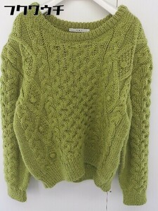 * KBFke- Be ef кабель вязаный свитер с длинным рукавом размер F оттенок зеленого женский 