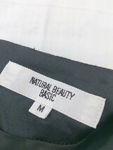 ◇ ◎ NATURAL BEAUTY BASIC Vネック バックジップ 長袖 ミニ ワンピース サイズ M ダークグレー レディース_画像4