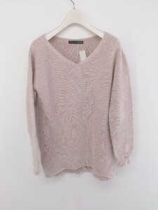 ◇ 22 OCTOBRE ヴァンドゥーオクトーブル コットン ニット ラメ 長袖 セーター サイズ2 ピンク レディース