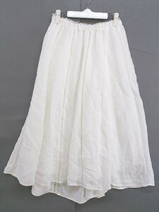 * Ungrid Ungrid waist rubber knees under height flair skirt size F eggshell white lady's 