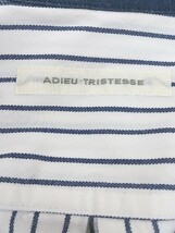 ◇ ADIEU TRISTESSE リネン混 ストライプ 七分袖 膝丈 ワンピース サイズ38 アイボリー ネイビー レディース_画像4