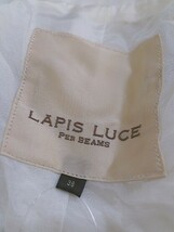 ◇ LAPIS LUCE PER BEAMS リネン100% シングル1B 長袖 テーラード ジャケット サイズ38 アイボリー レディース_画像4