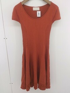 * UNTITLED Untitled knitted short sleeves Mini One-piece size 2 brown group lady's 