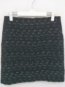 * ADORE Adore total embroidery Mini trapezoid skirt size 38 black white lady's 