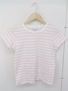 ◇ agnes b. アニエスベー ボーダー 半袖 Tシャツ カットソー サイズT1 ピンク ホワイト ネイビー レディース