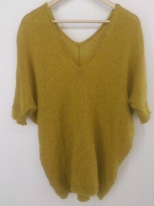 ◇ LOUNGEDRESS GALLARDAGALANTE モヘヤ混 ニット 七分袖 セーター サイズFREE マスタード レディース