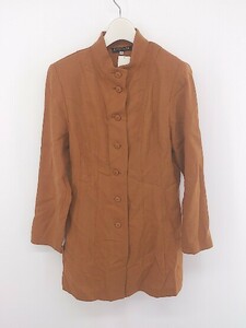 ◇ KEIKO SUZUKI ケイコスズキ スタンドカラー シャツ ジャケット サイズ40 ブラウン レディース