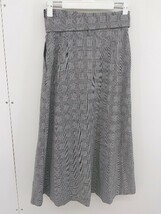 ◇ ◎ any SiS エニィスィス チェック ロング フレア スカート サイズ1 ブラック ホワイト レディース_画像3