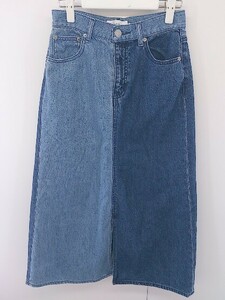 * MOUSSY Moussy switch long narrow Denim skirt size M indigo lady's 