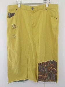 * TITICACA повреждение обработка .? длинный narrow юбка размер 15 желтый красный мульти- женский 