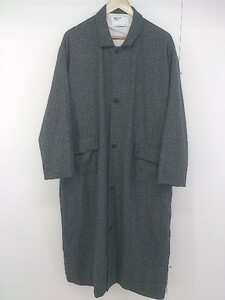 ■ MERLOT IKYU メルロー イキュウ ヘリンボーン 長袖 ロング コート グレー レディース