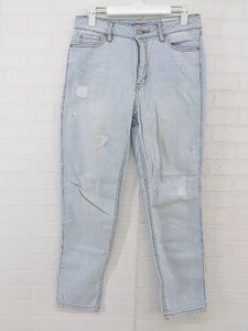 ◇ BAYFLOW DENIM ベイフロー ダメージ ペイント加工 ジーンズ デニム パンツ サイズ W24 ブルー系 レディース