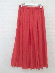 * * beautiful goods * * Rouge vif rouge vif long flair skirt size F red lady's 
