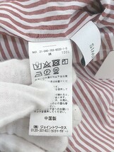 ◇ Simplicite シンプリシテェ ストライプ キーネック 長袖 膝下丈 ワンピース レッド ホワイト系 レディース_画像5