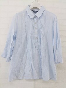 ◇ PART2 BY JUNKO SHIMADA ジュンコシマダ 七分袖 シャツ ブラウス サイズ13 ブルー系 レディース