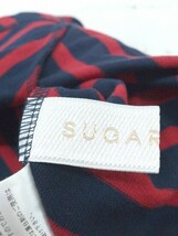 ◇ SUGAR ROSE シュガーローズ ボーダー 長袖 Tシャツ カットソー サイズF レッド ネイビー レディース_画像4