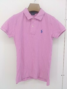 ◇ RALPH LAUREN ラルフローレン 鹿の子 ビッグポニー 半袖 ポロシャツ サイズXS ピンク レディース