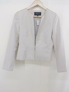 ◇ COMME CA ISM コムサイズム 長袖 ノーカラー ジャケット サイズ 9 ベージュ レディース