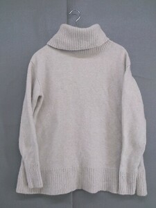 ◇ NATURAL BEAUTY BASIC ウール 21AW タートルネック 長袖 ニット セーター サイズM ベージュ レディース