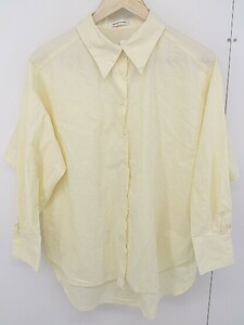 * natural couture natural kchu-ru long sleeve shirt blouse size F yellow lady's 