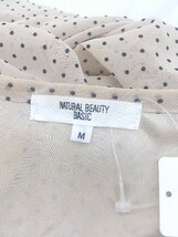 ◇ NATURAL BEAUTY BASIC 水玉 ドット 長袖 ミニ ワンピース サイズM ベージュ系 レディース_画像4