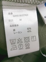 ◇ GLOBAL WORK グローバル ワーク リネン混 ハイウエスト ウエストゴム ワイド パンツ サイズM カーキ レディース_画像4