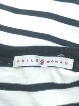 ◇ CHILD WOMAN チャイルドウーマン ボーダー 長袖 Tシャツ カットソー サイズF オフホワイト ブラック レディース_画像4