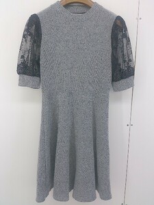 ◇ tocco closet トッコ クローゼット 半袖 ミニ ニット ワンピース グレー系 ブラック レディース