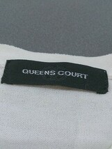 ◇ QUEENS COURT 刺繍 花柄 ニット 七分袖 カーディガン サイズ２ オフホワイト ブラック レディース_画像4