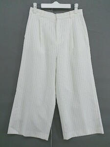 * MICHEL KLEIN Michel Klein stripe wide pants size 38 white lady's 