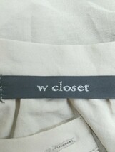 ◇ w closet ダブルクローゼット バンドカラー サイドスリット 長袖 シャツ ワンピース ベージュ レディース_画像4