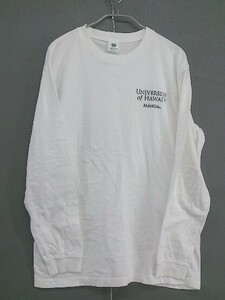 ◇ UNIVERSITY OF HAWAII 刺繍 長袖 Tシャツ カットソー サイズF ホワイト レディース