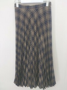 * BABYLONEbabi long проверка длинный юбка в складку размер 36 оттенок бежевого темно-синий серия женский 
